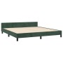 Estructura cama con cabecero terciopelo verde oscuro 180x200 cm de , Camas y somieres - Ref: Foro24-3125711, Precio: 227,48 €...