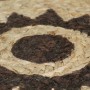 Alfombra de yute tejida a mano estampado marrón oscuro 120 cm en Alfombras | Comprar online en Foru.es