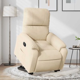 Sillón reclinable elevable tela de microfibra color crema en Sillones | Comprar online en Foru.es