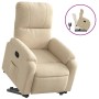 Sillón reclinable elevable tela de microfibra color crema en Sillones | Comprar online en Foru.es