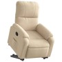 Sillón reclinable elevable tela de microfibra color crema en Sillones | Comprar online en Foru.es