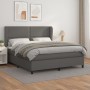 Cama box spring con colchón cuero sintético gris 180x200 cm de , Camas y somieres - Ref: Foro24-3128989, Precio: 626,09 €, De...