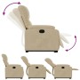 Sillón reclinable elevable tela de microfibra color crema en Sillones | Comprar online en Foru.es