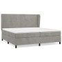 Cama box spring con colchón terciopelo gris claro 200x200 cm de , Camas y somieres - Ref: Foro24-3129171, Precio: 663,48 €, D...