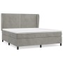 Cama box spring con colchón terciopelo gris claro 180x200 cm de , Camas y somieres - Ref: Foro24-3129165, Precio: 581,09 €, D...