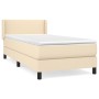 Cama box spring con colchón tela color crema 140x190 cm de , Camas y somieres - Ref: Foro24-3129550, Precio: 415,64 €, Descue...