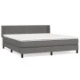 Box spring bed with gray synthetic leather mattress 160x200 cm by , Beds and slatted bases - Ref: Foro24-3130731, Price: 501,...