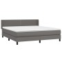 Cama box spring con colchón cuero sintético gris 160x200 cm de , Camas y somieres - Ref: Foro24-3130731, Precio: 512,35 €, De...