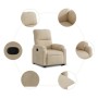 Sillón reclinable elevable tela de microfibra color crema en Sillones | Comprar online en Foru.es