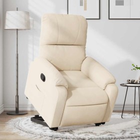 Sillón reclinable elevable tela de microfibra beige en Sillones | Comprar online en Foru.es