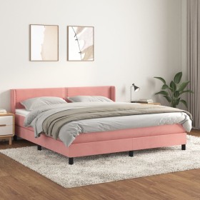 Cama box spring con colchón terciopelo rosa 180x200 cm de , Camas y somieres - Ref: Foro24-3130918, Precio: 494,21 €, Descuen...