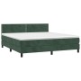Cama box spring colchón y LED terciopelo verde oscuro 180x200cm de , Camas y somieres - Ref: Foro24-3134360, Precio: 524,34 €...