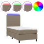 Cama box spring colchón y luces LED gris taupe 80x200 cm de , Camas y somieres - Ref: Foro24-3134673, Precio: 359,60 €, Descu...
