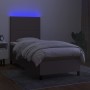 Cama box spring colchón y luces LED gris taupe 80x200 cm de , Camas y somieres - Ref: Foro24-3134673, Precio: 359,60 €, Descu...