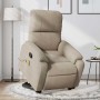 Sillón reclinable de masaje elevable tela microfibra gris taupe en Sillones | Comprar online en Foru.es