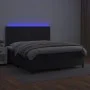 Box spring bed with mattress and LED black synthetic leather 180x200 cm by , Beds and slatted bases - Ref: Foro24-3135897, Pr...