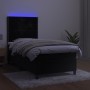 Cama box spring colchón y LED terciopelo negro 100x200 cm de , Camas y somieres - Ref: Foro24-3136049, Precio: 320,90 €, Desc...