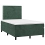Cama box spring colchón y LED terciopelo verde oscuro 120x200cm de , Camas y somieres - Ref: Foro24-3136056, Precio: 451,41 €...