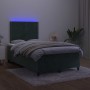 Cama box spring colchón y LED terciopelo verde oscuro 120x200cm de , Camas y somieres - Ref: Foro24-3136056, Precio: 451,41 €...