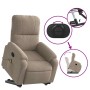 Sillón reclinable de masaje elevable tela microfibra gris taupe en Sillones | Comprar online en Foru.es