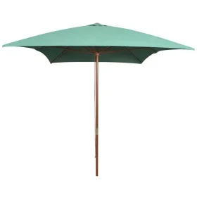 Sombrilla con palo de madera verde 200x300 cm de vidaXL, Sombrillas - Ref: Foro24-42959, Precio: 212,78 €, Descuento: %
