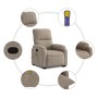 Sillón reclinable de masaje elevable tela microfibra gris taupe en Sillones | Comprar online en Foru.es