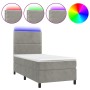 Cama box spring colchón y LED terciopelo gris claro 90x190 cm de , Camas y somieres - Ref: Foro24-3136035, Precio: 299,52 €, ...
