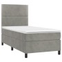 Cama box spring colchón y LED terciopelo gris claro 90x190 cm de , Camas y somieres - Ref: Foro24-3136035, Precio: 299,52 €, ...