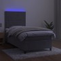 Cama box spring colchón y LED terciopelo gris claro 90x190 cm de , Camas y somieres - Ref: Foro24-3136035, Precio: 299,52 €, ...