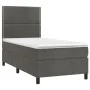 Boxspringbett mit Matratze und dunkelgrauem LED-Samt 90x200 cm von , Betten und Lattenroste - Ref: Foro24-3136042, Preis: 306...