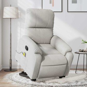 Sillón reclinable de masaje elevable tela microfibra gris claro en Sillones | Comprar online en Foru.es