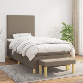 Cama box spring con colchón tela gris taupe 80x200 cm de , Camas y somieres - Ref: Foro24-3136953, Precio: 381,14 €, Descuent...