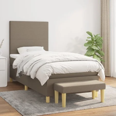 Box spring bed with taupe gray fabric mattress 80x200 cm by , Beds and slatted bases - Ref: Foro24-3136953, Price: 388,08 €, ...