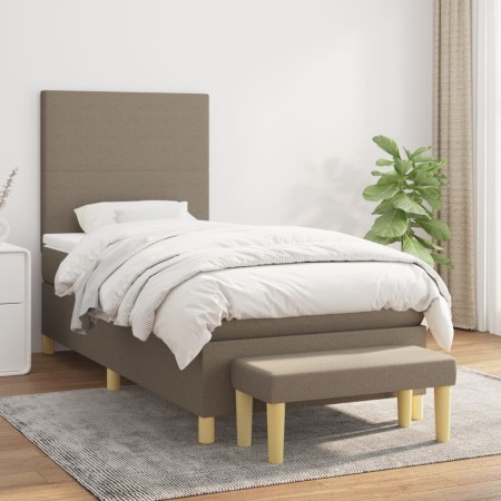 Cama box spring con colchón tela gris taupe 80x200 cm de , Camas y somieres - Ref: Foro24-3136953, Precio: 381,14 €, Descuent...