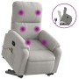 Sillón reclinable de masaje elevable tela microfibra gris claro en Sillones | Comprar online en Foru.es