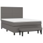 Cama box spring con colchón cuero sintético gris 140x190 cm de , Camas y somieres - Ref: Foro24-3137543, Precio: 554,95 €, De...