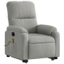Sillón reclinable de masaje elevable tela microfibra gris claro en Sillones | Comprar online en Foru.es