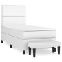 Cama box spring con colchón cuero sintético blanco 90x190 cm de , Camas y somieres - Ref: Foro24-3137576, Precio: 390,53 €, D...