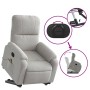 Sillón reclinable de masaje elevable tela microfibra gris claro en Sillones | Comprar online en Foru.es