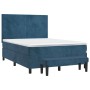 Cama box spring con colchón terciopelo azul oscuro 140x190 cm de , Camas y somieres - Ref: Foro24-3137723, Precio: 510,84 €, ...
