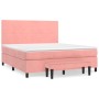 Cama box spring con colchón terciopelo rosa 180x200 cm de , Camas y somieres - Ref: Foro24-3137742, Precio: 596,12 €, Descuen...