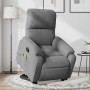 Sillón reclinable masaje elevable tela microfibra gris oscuro en Sillones | Comprar online en Foru.es