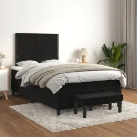 Boxspringbett mit schwarzer Samtmatratze 120x200 cm von , Betten und Lattenroste - Ref: Foro24-3137775, Preis: 423,37 €, Raba...