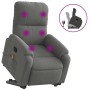 Sillón reclinable masaje elevable tela microfibra gris oscuro en Sillones | Comprar online en Foru.es