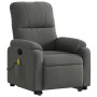 Sillón reclinable masaje elevable tela microfibra gris oscuro en Sillones | Comprar online en Foru.es