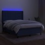 Cama box spring colchón y luces LED tela azul 140x190 cm de , Camas y somieres - Ref: Foro24-3138315, Precio: 513,65 €, Descu...