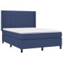 Cama box spring colchón y luces LED tela azul 140x190 cm de , Camas y somieres - Ref: Foro24-3138315, Precio: 513,65 €, Descu...