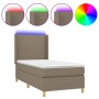 Cama box spring colchón y luces LED gris taupe 80x200 cm de , Camas y somieres - Ref: Foro24-3138673, Precio: 361,28 €, Descu...