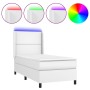 Cama box spring y colchón LED cuero sintético blanco 90x190 cm de , Camas y somieres - Ref: Foro24-3139296, Precio: 381,68 €,...