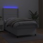 Cama box spring y colchón LED cuero sintético blanco 90x190 cm de , Camas y somieres - Ref: Foro24-3139296, Precio: 381,68 €,...